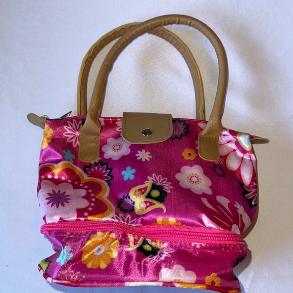 Handbags - Hot pink floral Lunch bag
